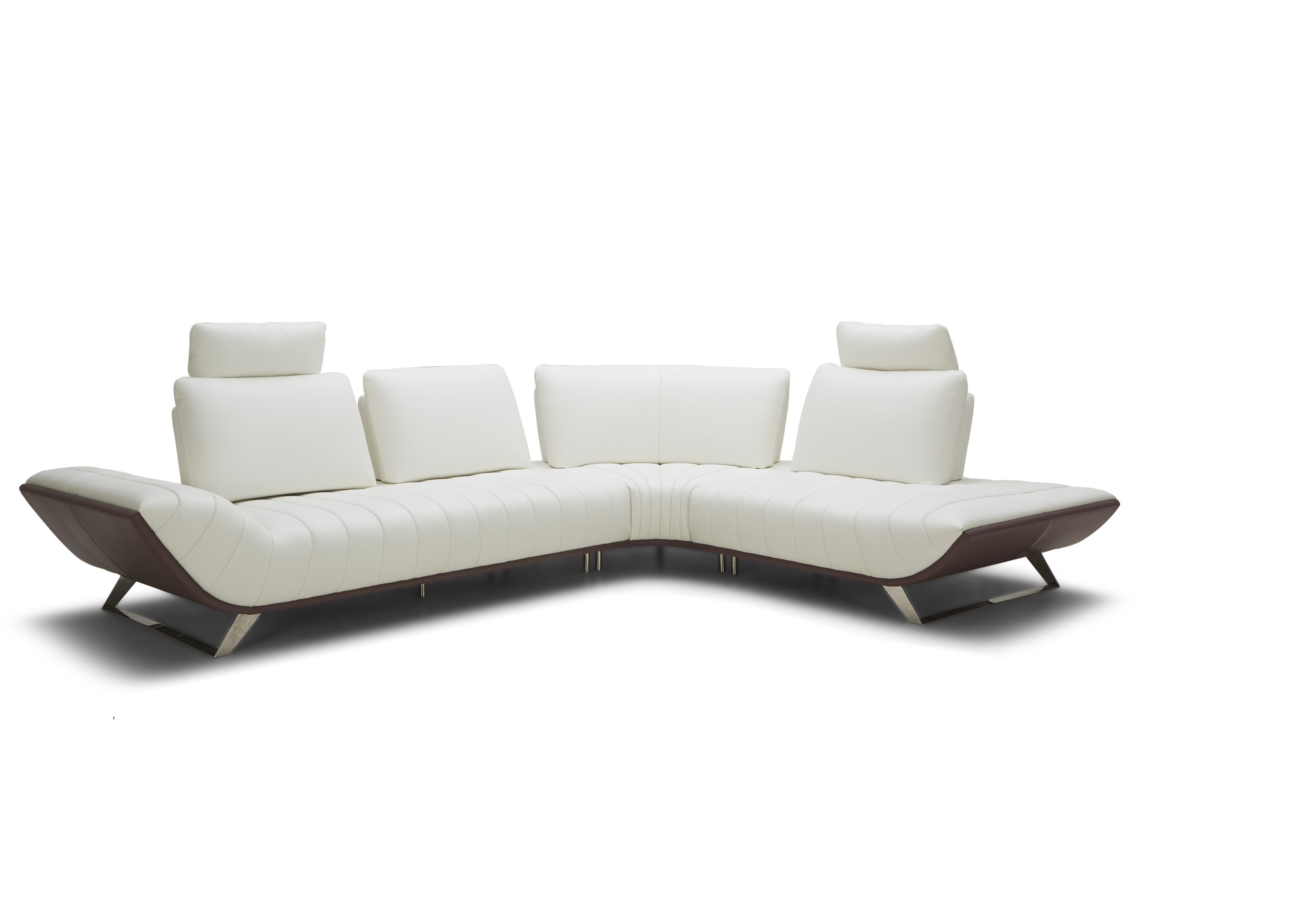 Wedge L Shaped Leather Sofa In White Not Just Brown