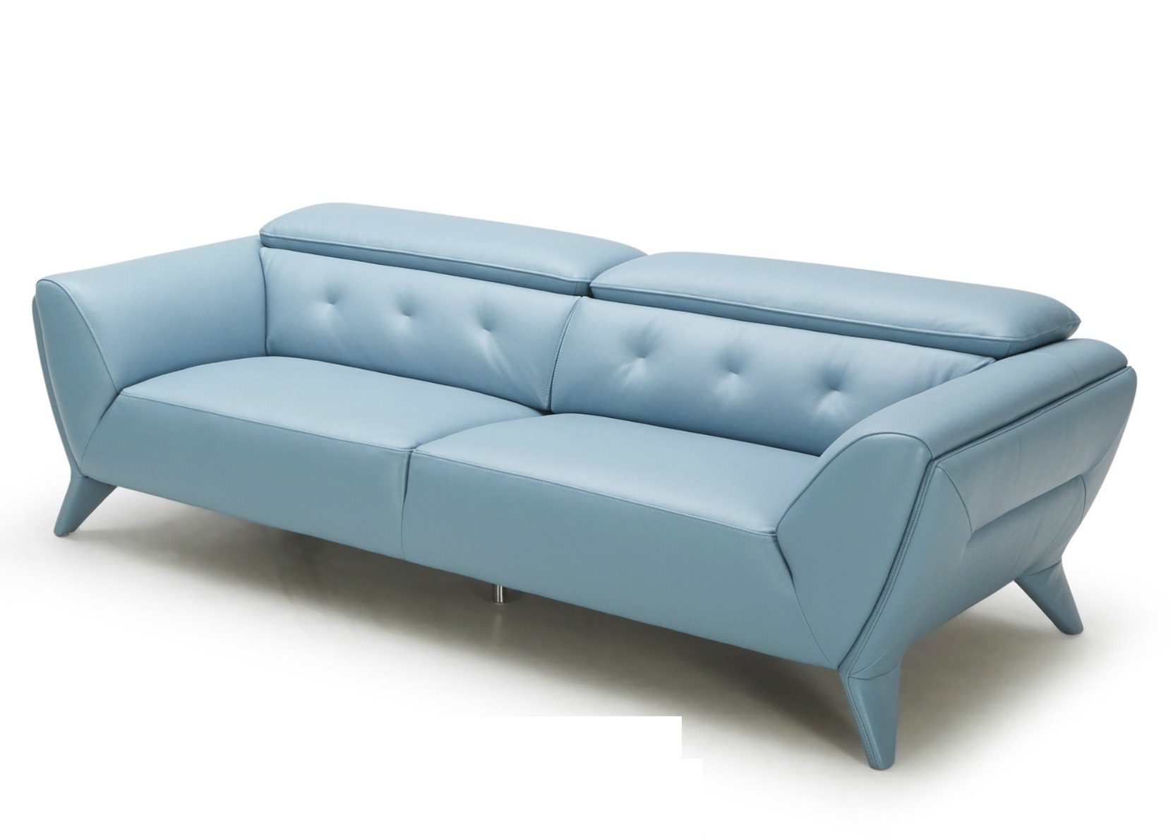 Lobelia Sofa In Light Blue Leather Not Just Brown