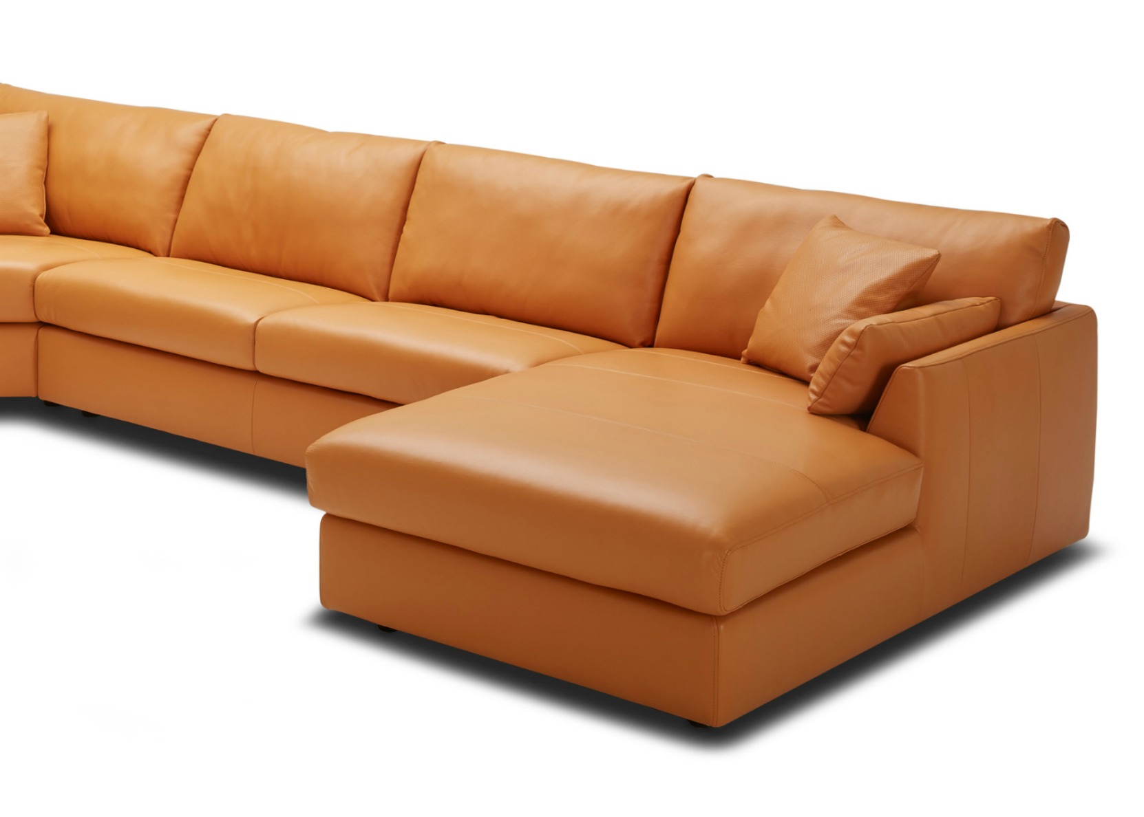 tan leather sofa with chaise