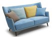 Tall Boy Retro Sofa In Acqua Blue Color